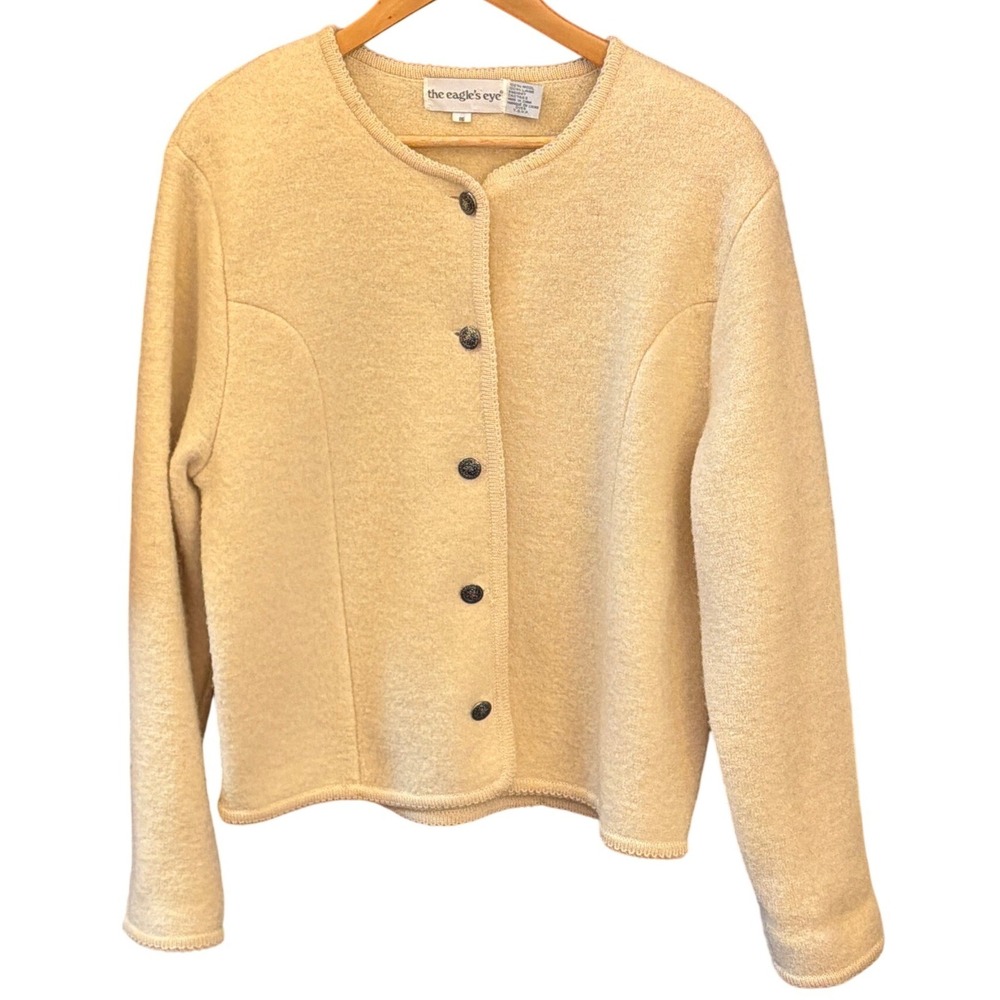 Vintage The Eagle's Eye Wool Cardigan Dark Academia Old Money Grandmacore Preppy